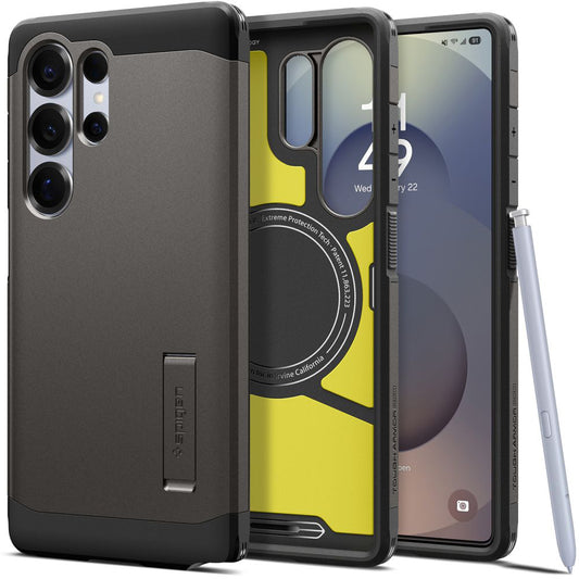 MagSafe tok Samsung Galaxy S25 Ultra S938-hez, Spigen, Tough Armor, Szürke