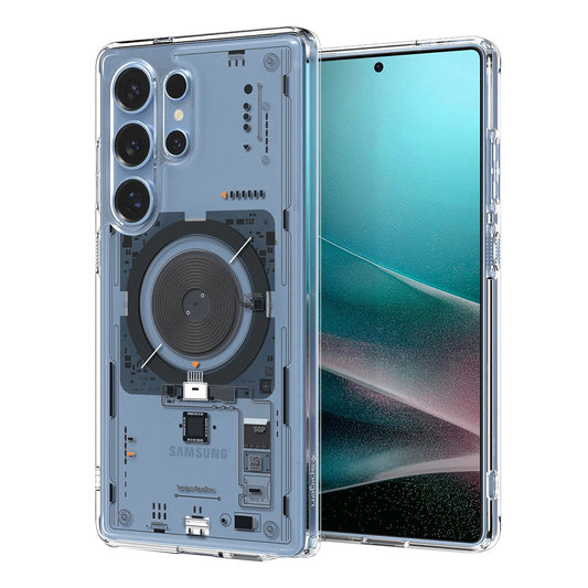 MagSafe tok Samsung Galaxy S25 Ultra S938-hez, Spigen, Ultra Hybrid Neo One, Átlátszó