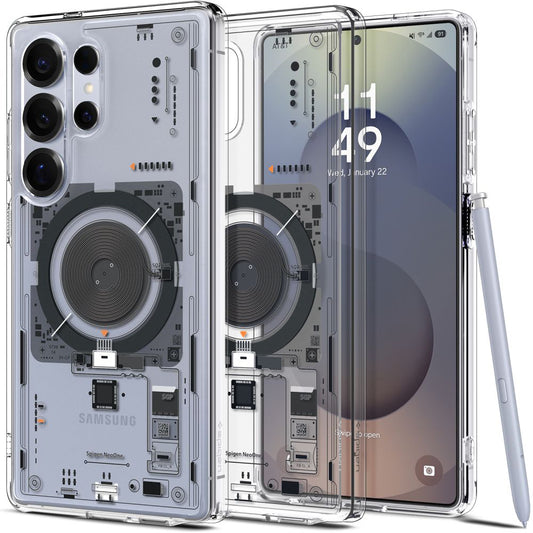 MagSafe tok Samsung Galaxy S25 Ultra S938-hez, Spigen, Ultra Hybrid Neo One, Átlátszó