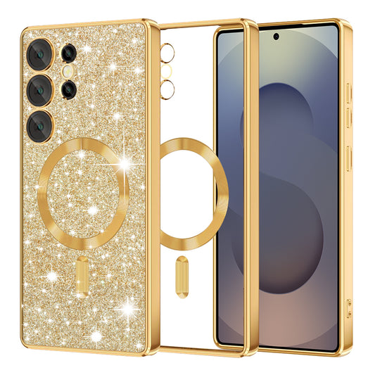 MagSafe tok Samsung Galaxy S25 Ultra S938-hoz, Techsuit, Luxury Glitter, Arany