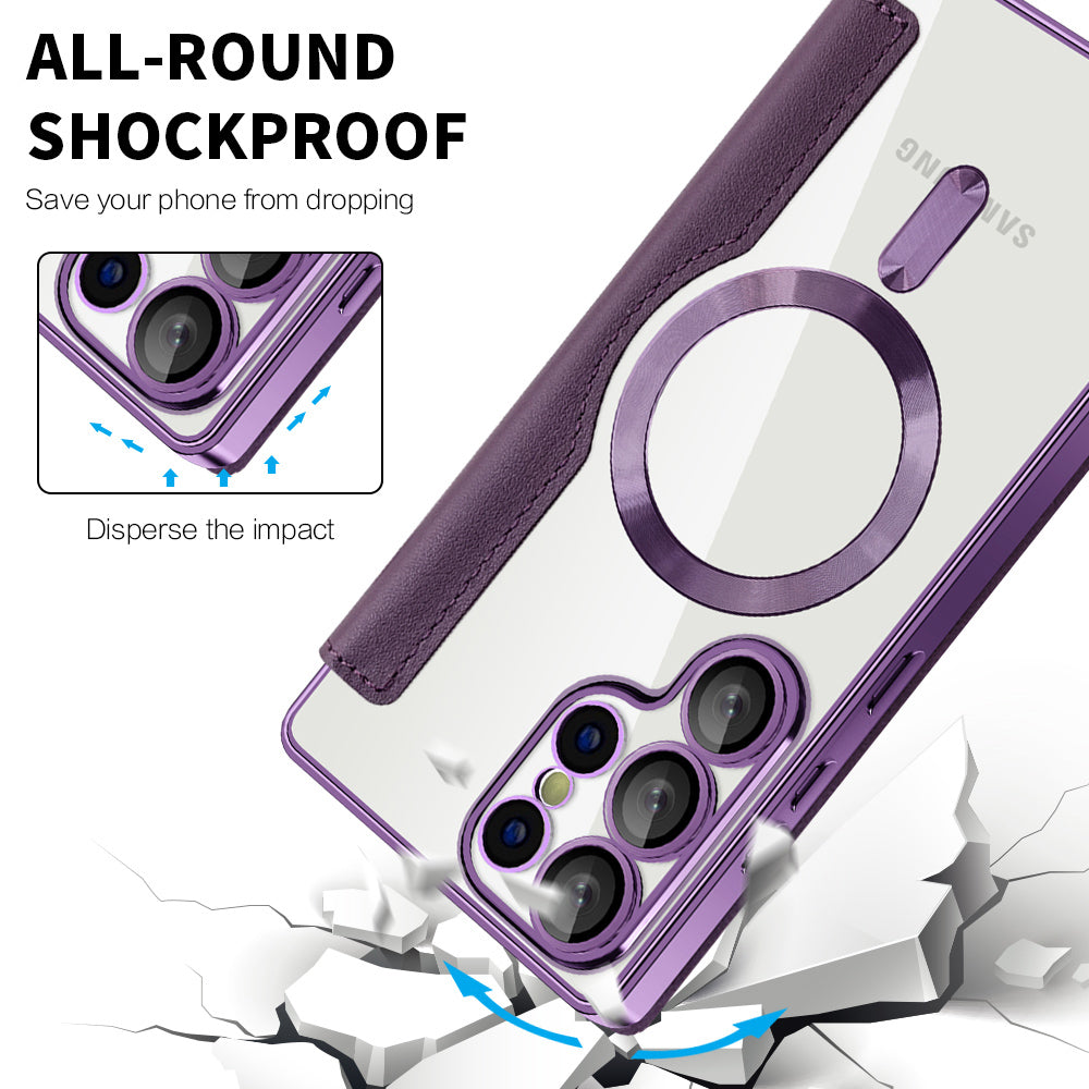 MagSafe Case for Samsung Galaxy S25 Ultra S938, Techsuit, SmartMag Book, Purple