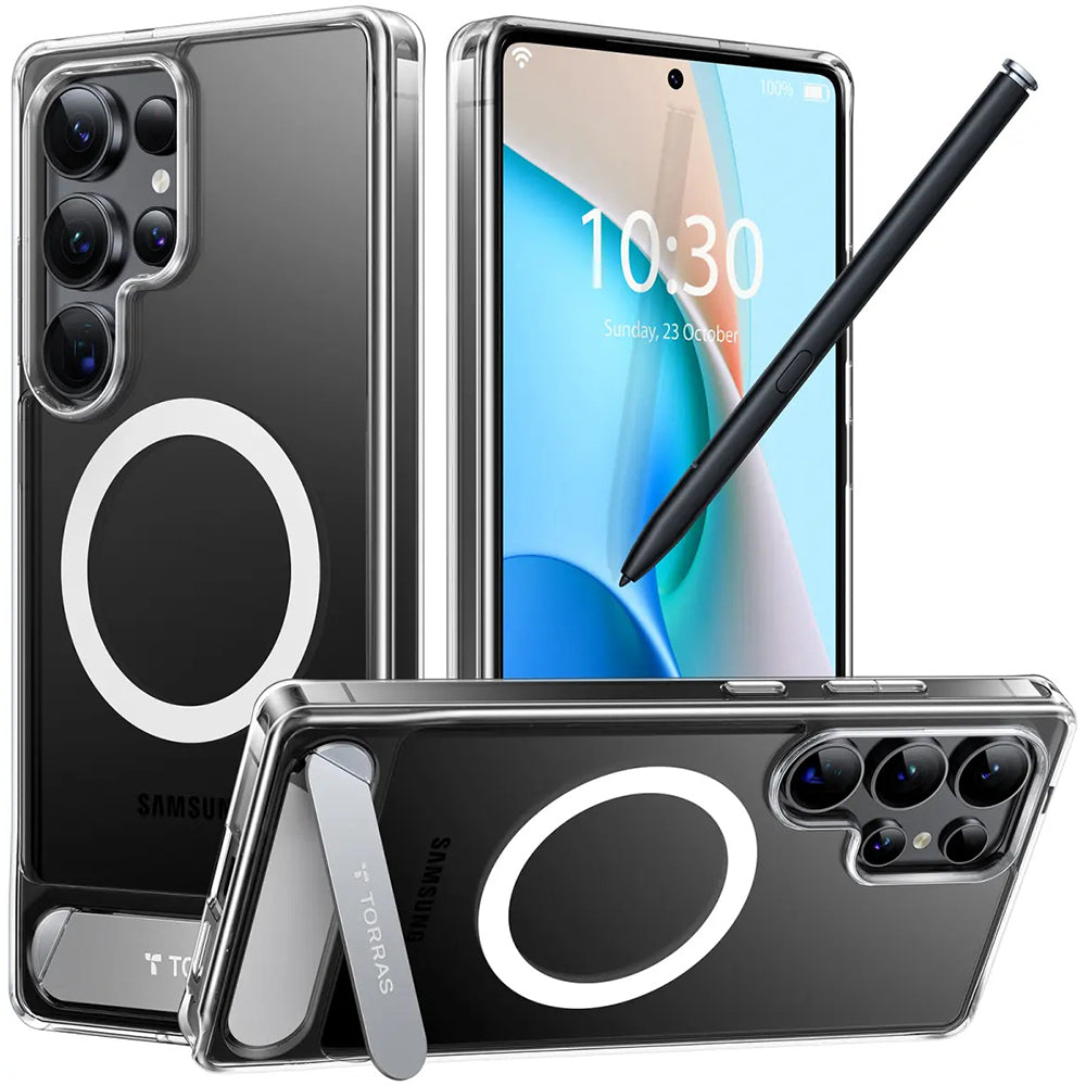 MagSafe tok Samsung Galaxy S25 Ultra S938-hez, Torras, Pstand, Átlátszó