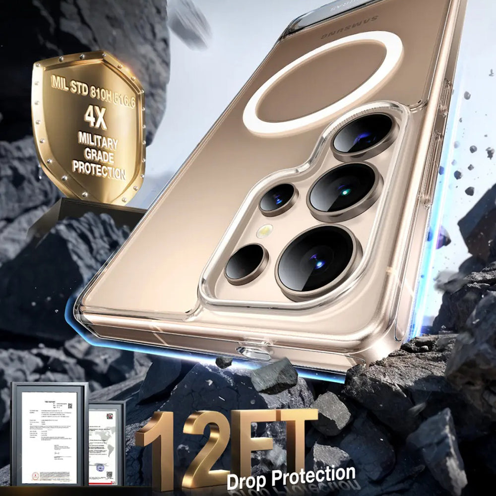 MagSafe tok Samsung Galaxy S25 Ultra S938-hez, Torras, Pstand, Átlátszó