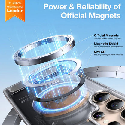 MagSafe tok Samsung Galaxy S25 Ultra S938-hez, Torras, Pstand, Átlátszó