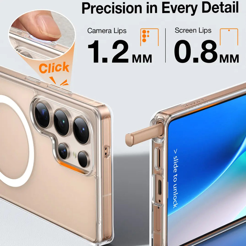 MagSafe tok Samsung Galaxy S25 Ultra S938-hez, Torras, Pstand, Átlátszó