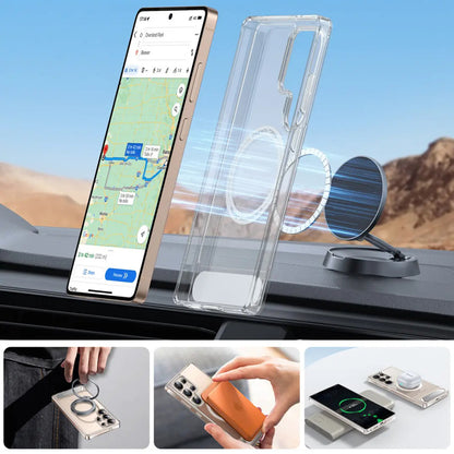 MagSafe tok Samsung Galaxy S25 Ultra S938-hez, Torras, Pstand, Átlátszó