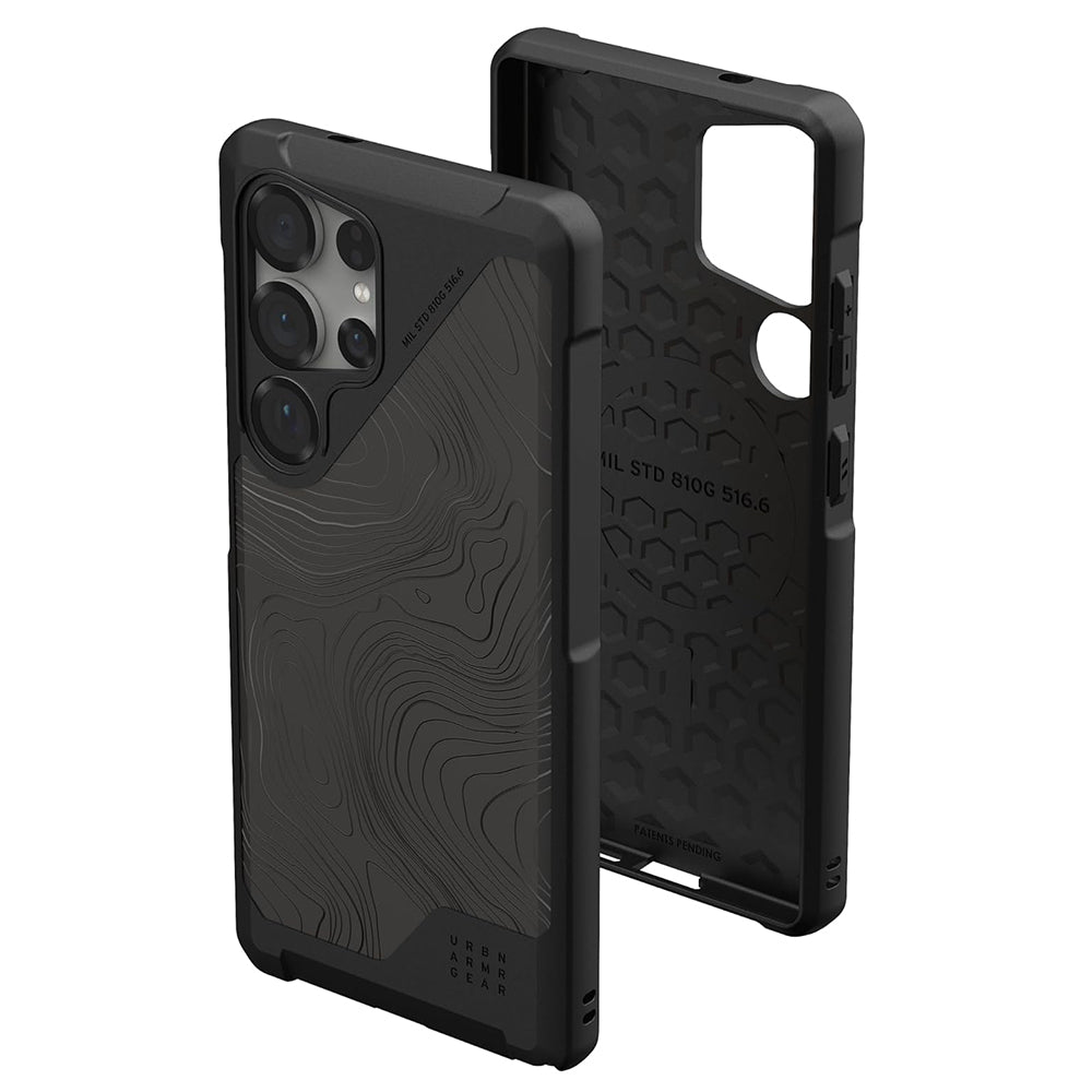 MagSafe tok Samsung Galaxy S25 Ultra S938-hoz, Urban Armor Gear, Metropolis LT Topography, Fekete