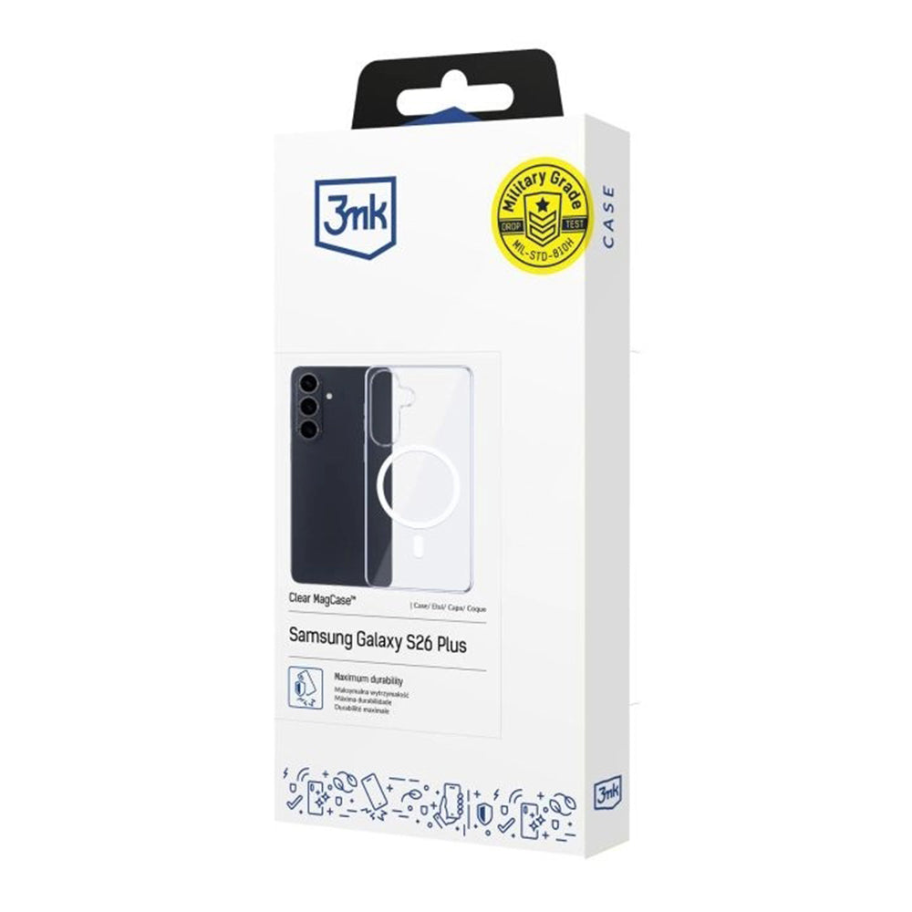 MagSafe tok Samsung Galaxy S26-hoz, 3MK, Clear MagCase, Átlátszó
