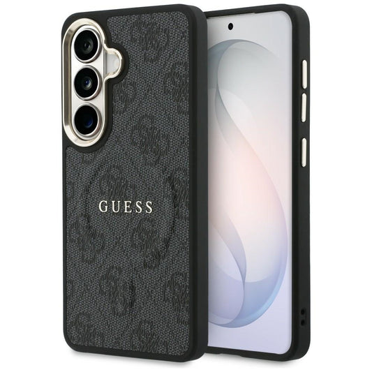 MagSafe tok Samsung Galaxy S26 Plus S947-hez, Guess, 4G dombornyomott gyűrű, fekete