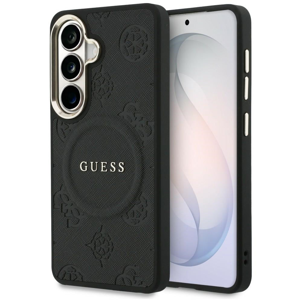 MagSafe tok Samsung Galaxy S26 Plus S947-hez, GUESS, Saffiano Peony Embossed Ring, Fekete