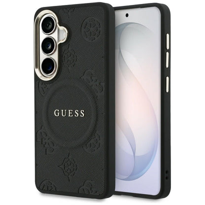 MagSafe tok Samsung Galaxy S26 Plus S947-hez, GUESS, Saffiano Peony Embossed Ring, Fekete