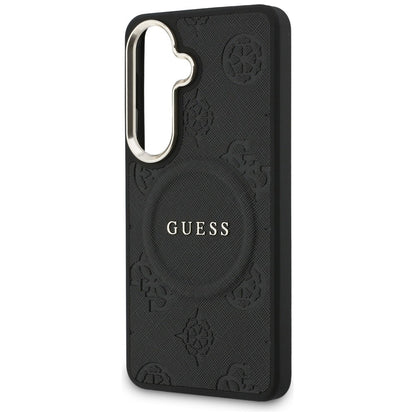 MagSafe tok Samsung Galaxy S26 Plus S947-hez, GUESS, Saffiano Peony Embossed Ring, Fekete