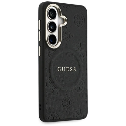 MagSafe tok Samsung Galaxy S26 Plus S947-hez, GUESS, Saffiano Peony Embossed Ring, Fekete
