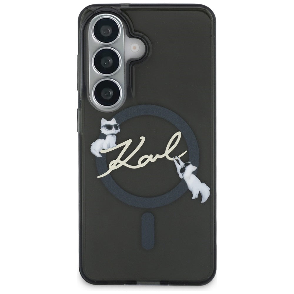 MagSafe tok Samsung Galaxy S26 Plus S947-hez, Karl Lagerfeld, IML Choupette Karl Script Logo, Fekete