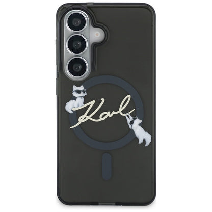 MagSafe tok Samsung Galaxy S26 Plus S947-hez, Karl Lagerfeld, IML Choupette Karl Script Logo, Fekete