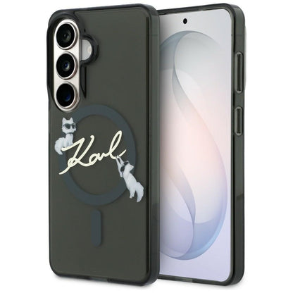 MagSafe tok Samsung Galaxy S26 Plus S947-hez, Karl Lagerfeld, IML Choupette Karl Script Logo, Fekete