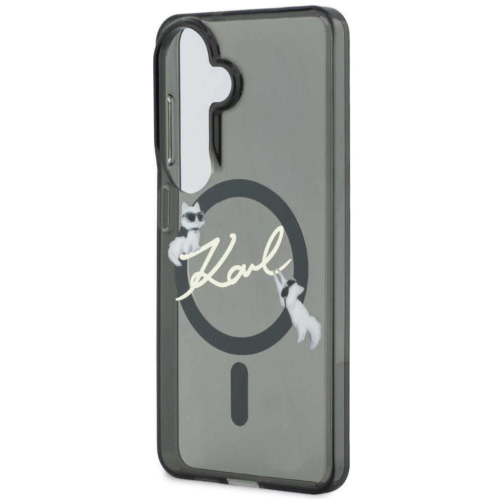MagSafe tok Samsung Galaxy S26 Plus S947-hez, Karl Lagerfeld, IML Choupette Karl Script Logo, Fekete