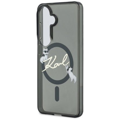 MagSafe tok Samsung Galaxy S26 Plus S947-hez, Karl Lagerfeld, IML Choupette Karl Script Logo, Fekete