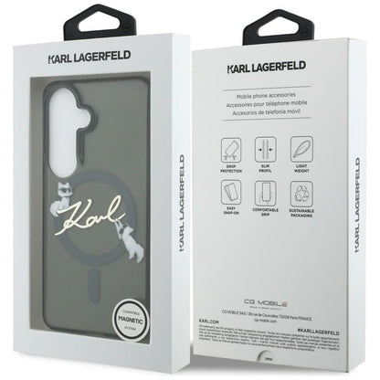 MagSafe tok Samsung Galaxy S26 Plus S947-hez, Karl Lagerfeld, IML Choupette Karl Script Logo, Fekete