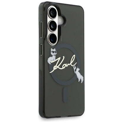 MagSafe tok Samsung Galaxy S26 Plus S947-hez, Karl Lagerfeld, IML Choupette Karl Script Logo, Fekete