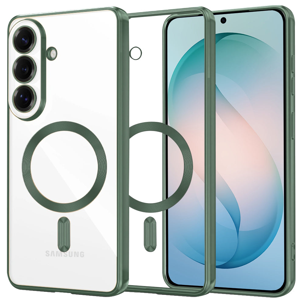 MagSafe tok Samsung Galaxy S26 Plus-hoz, Techsuit, Luxury Crystal, Sötétzöld