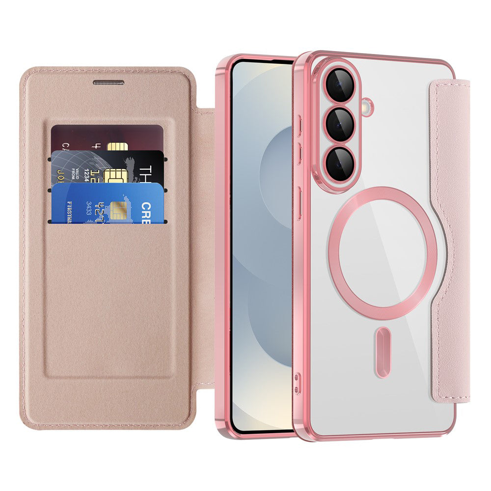 MagSafe Case for Samsung Galaxy S26 Plus S947, Techsuit, SmartMag Book, Pink