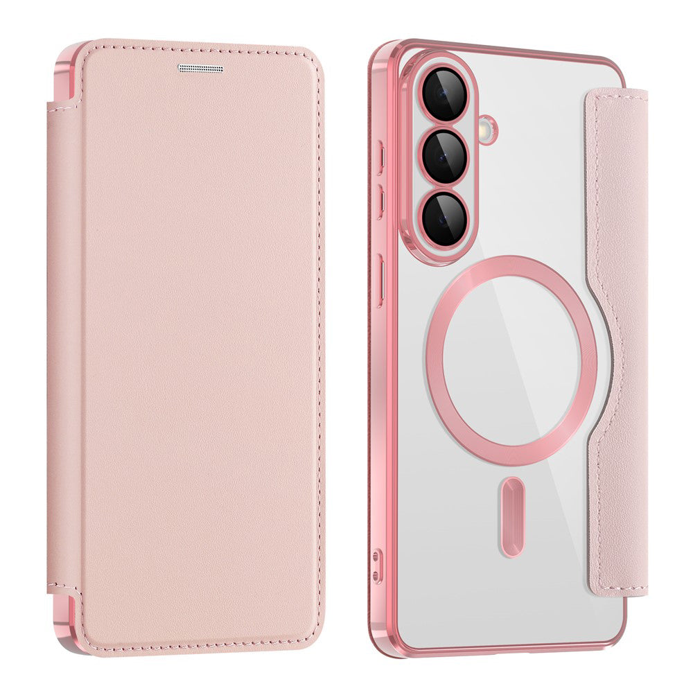 MagSafe Case for Samsung Galaxy S26 Plus S947, Techsuit, SmartMag Book, Pink