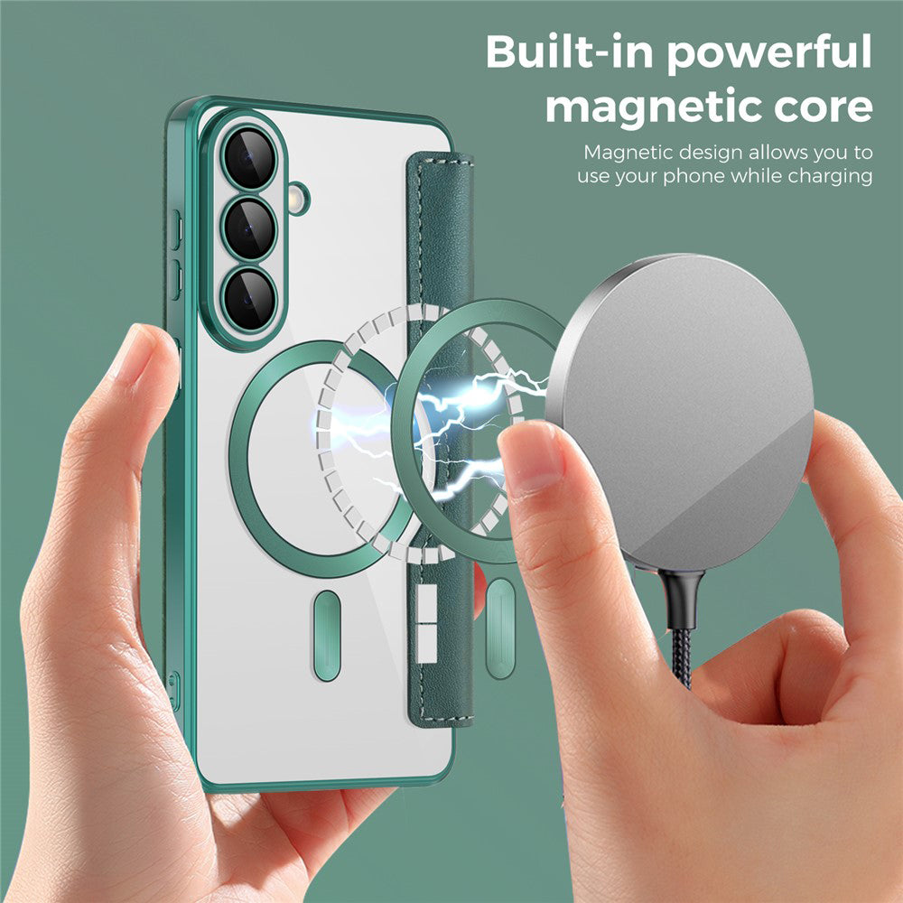 MagSafe tok Samsung Galaxy S26 Plus-hoz, Techsuit, SmartMag Book, Zöld