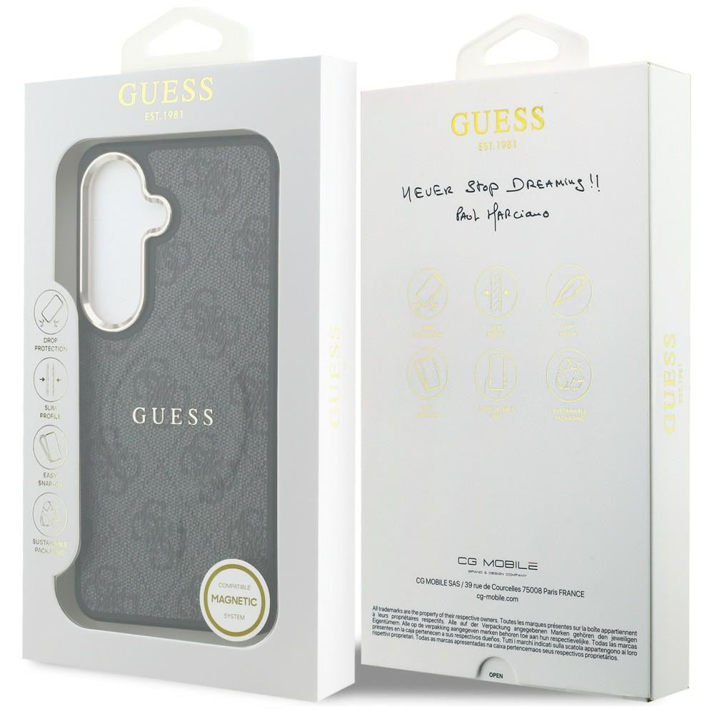 MagSafe tok Samsung Galaxy S26 S942-hez, Guess, 4G Embossed Ring, Fekete