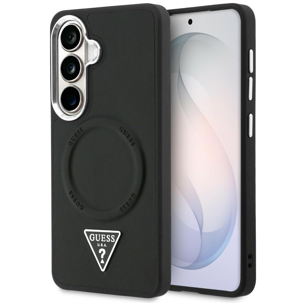 MagSafe tok Samsung Galaxy S26 S942-hez, Guess, Embossed Ring Triangle Logo, Fekete