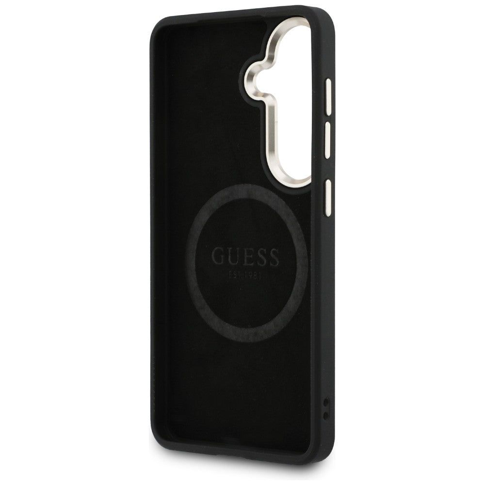 MagSafe Case for Samsung Galaxy S26 S942, Guess, Perforated Logo, Black