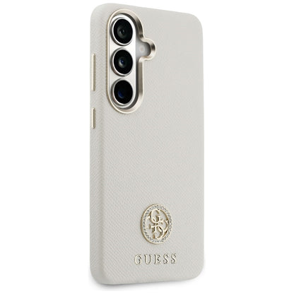 MagSafe Case for Samsung Galaxy S26 S942, Guess, Rhinestone Round Logo, Beige
