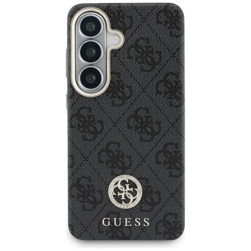 MagSafe tok Samsung Galaxy S26 S942-hez, Guess, Rhinestone Round Logo, Fekete