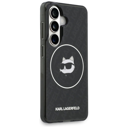 MagSafe tok Samsung Galaxy S26 S942-hez, Karl Lagerfeld, IML Choupette Head on KL Repeated Logo, Fekete