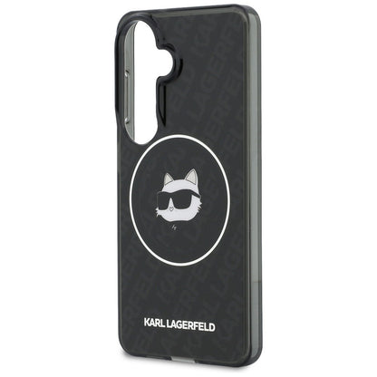 MagSafe tok Samsung Galaxy S26 S942-hez, Karl Lagerfeld, IML Choupette Head on KL Repeated Logo, Fekete