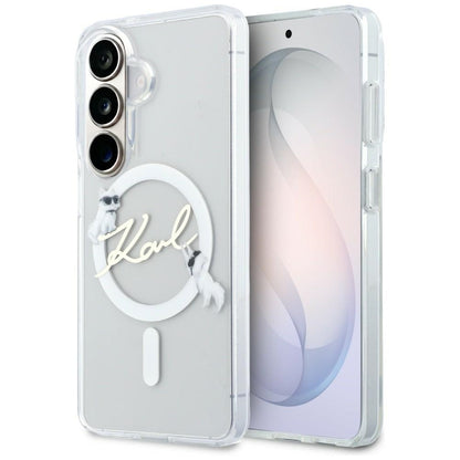 MagSafe tok Samsung Galaxy S26 S942-hez, Karl Lagerfeld, IML Choupette Karl Script Logo, Fehér