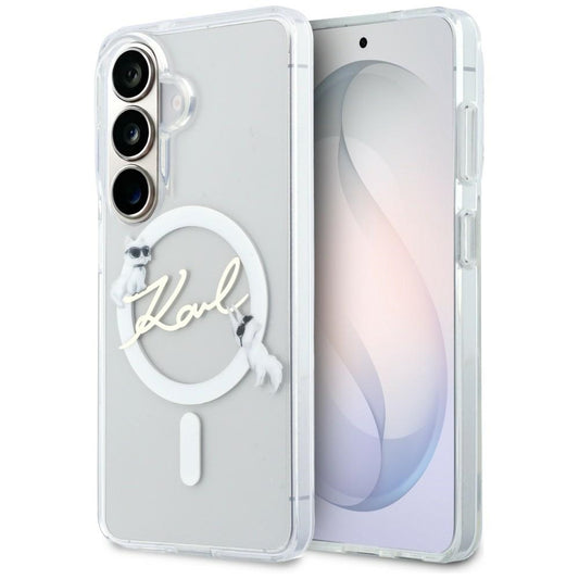MagSafe tok Samsung Galaxy S26 S942-hez, Karl Lagerfeld, IML Choupette Karl Script Logo, Fehér