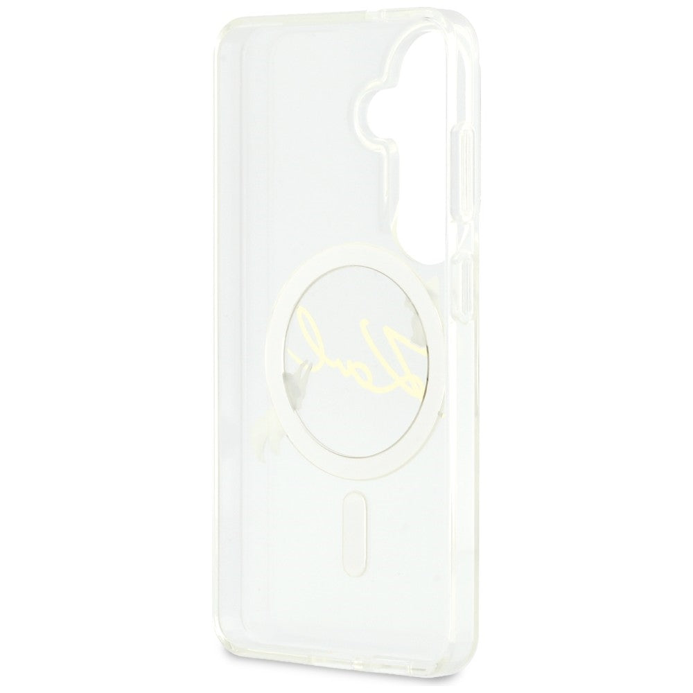 MagSafe tok Samsung Galaxy S26 S942-hez, Karl Lagerfeld, IML Choupette Karl Script Logo, Fehér