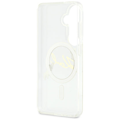 MagSafe tok Samsung Galaxy S26 S942-hez, Karl Lagerfeld, IML Choupette Karl Script Logo, Fehér