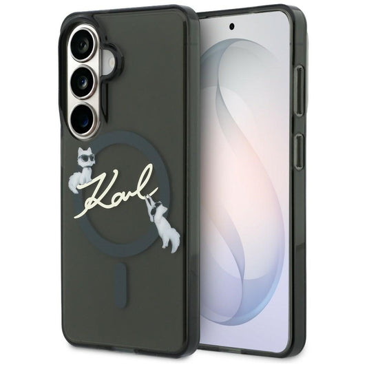 MagSafe tok Samsung Galaxy S26 S942-hez, Karl Lagerfeld, IML Choupette Karl Script Logo, Fekete