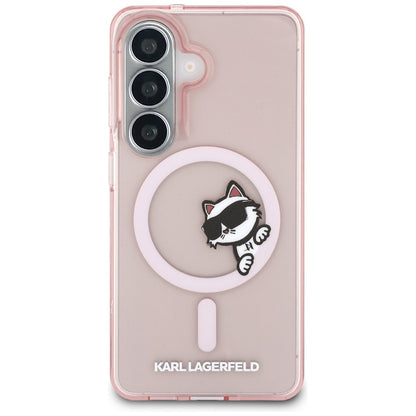 MagSafe Case for Samsung Galaxy S26 S942, Karl Lagerfeld, IML Choupette Peekaboo Logo, Pink