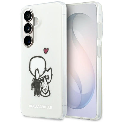 MagSafe tok Samsung Galaxy S26 S942-hez, Karl Lagerfeld, IML Karl & Choupette hátlapi logó, fehér