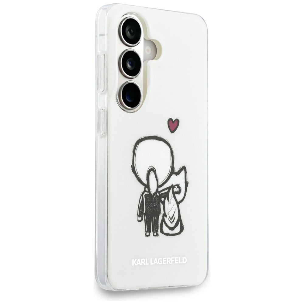 MagSafe tok Samsung Galaxy S26 S942-hez, Karl Lagerfeld, IML Karl & Choupette hátlapi logó, fehér