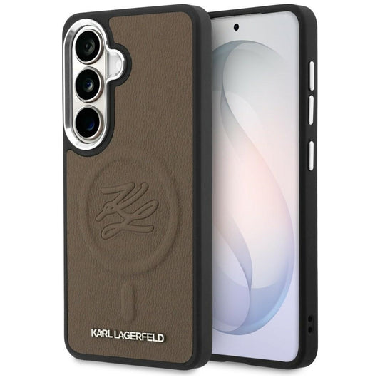 MagSafe Case for Samsung Galaxy S26 S942, Karl Lagerfeld, Initial Logo Debossed, Brown