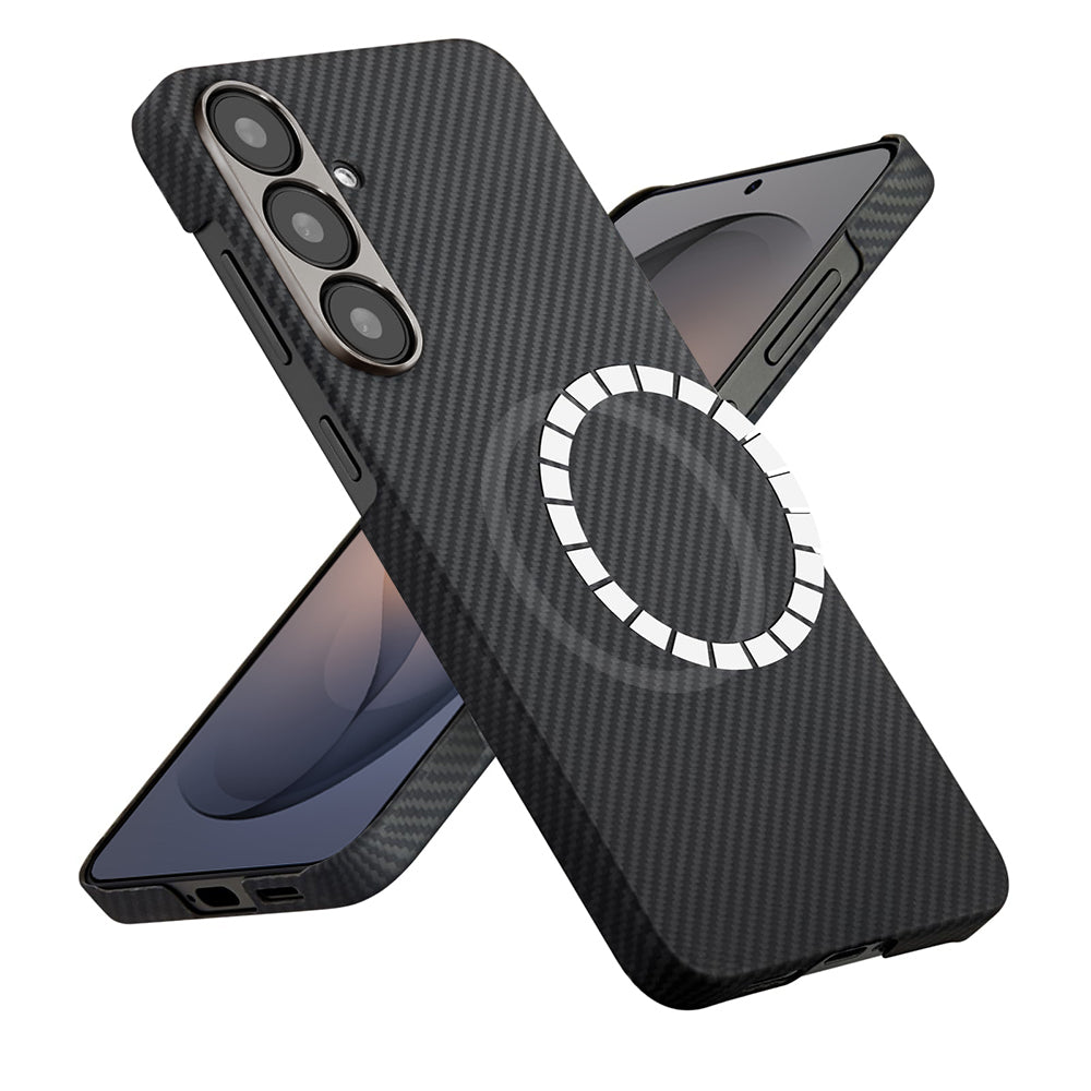 MagSafe tok Samsung Galaxy S26 S942-hez, Techsuit, Aramid Fiber, Fekete