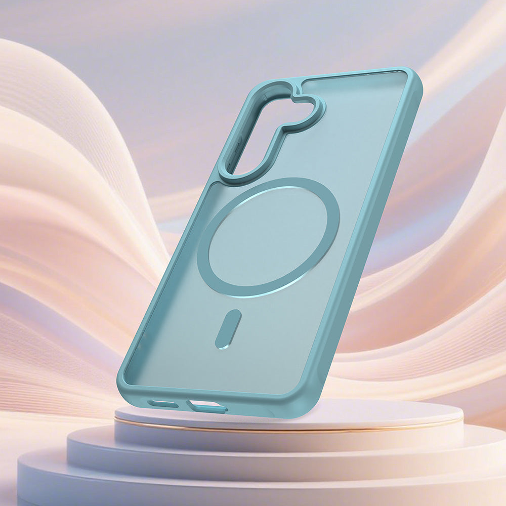 MagSafe Case for Samsung Galaxy S26, Techsuit, HaloFrost II, Light Green