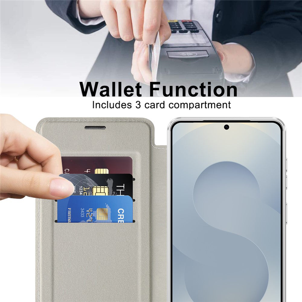 MagSafe Case for Samsung Galaxy S26, Techsuit, SmartMag Book, Gray