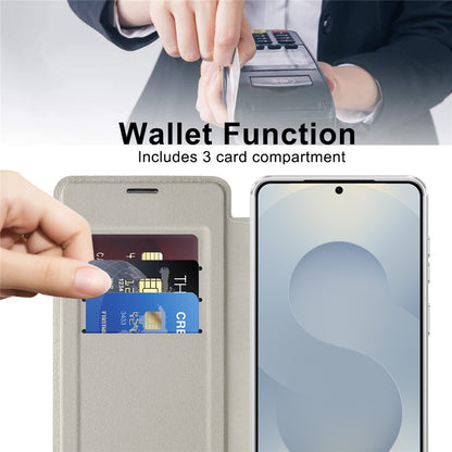 MagSafe Case for Samsung Galaxy S26, Techsuit, SmartMag Book, Gray