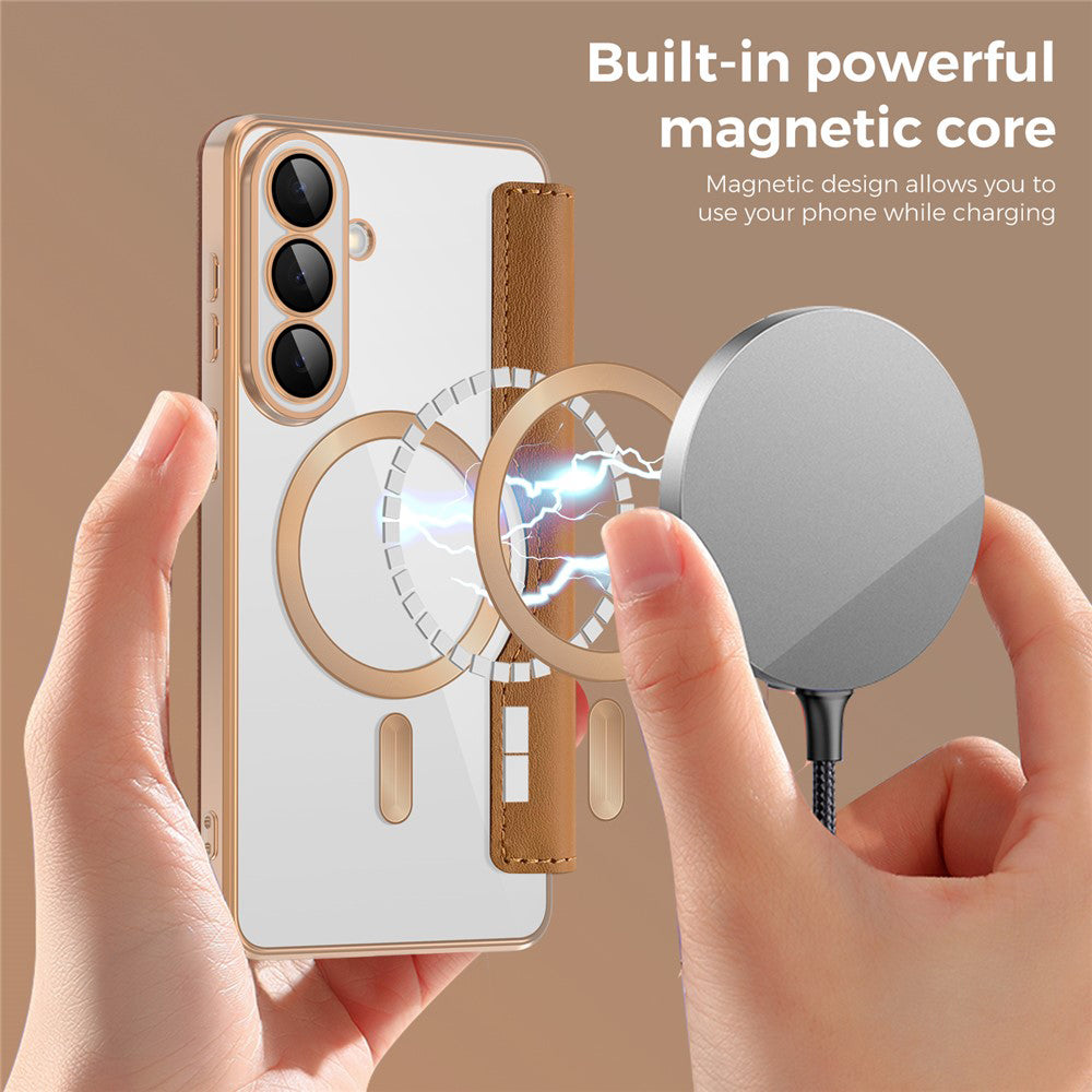 MagSafe tok Samsung Galaxy S26-hoz, Techsuit, SmartMag Book, Barna