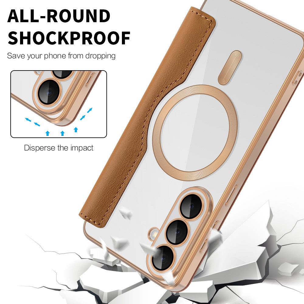 MagSafe tok Samsung Galaxy S26-hoz, Techsuit, SmartMag Book, Barna